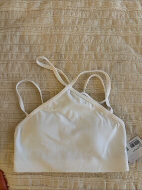 Lululemon Women's White Strappy Bralette - Flow Y strappy bra -NWT